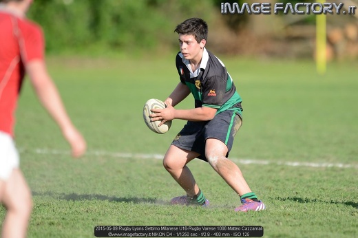 2015-05-09 Rugby Lyons Settimo Milanese U16-Rugby Varese 1066 Matteo Cazzamali